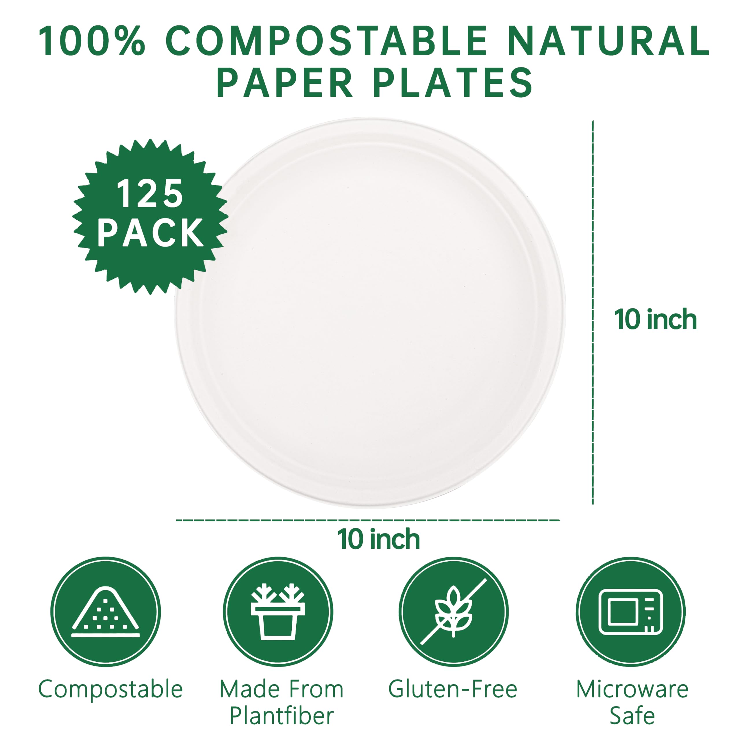 DaYammi 100% Compostable Oval Paper Plates 12 Inch, 60-Pack Heavy Duty Paper Plates Bulk,Biodegradable Bagasse,Eco-Friendly Disposable Dinner Plate for BBQ,Picnic,Party (BPI Certified,Microwaveable)