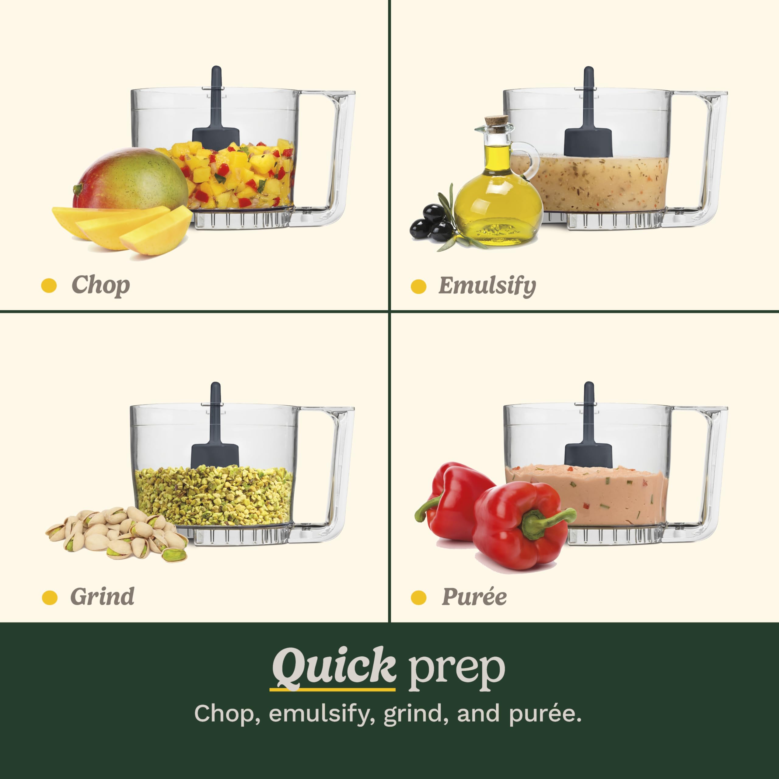 Cuisinart Mini-Prep Plus Food Processor, 24-Ounce Mini Food Processor to Chop Herbs, Vegetables, and Hard Cheese, 24-Ounce Work Bowl, Reversible Stainless Steel Blade, DLC-2ABC, Brushed Chrome