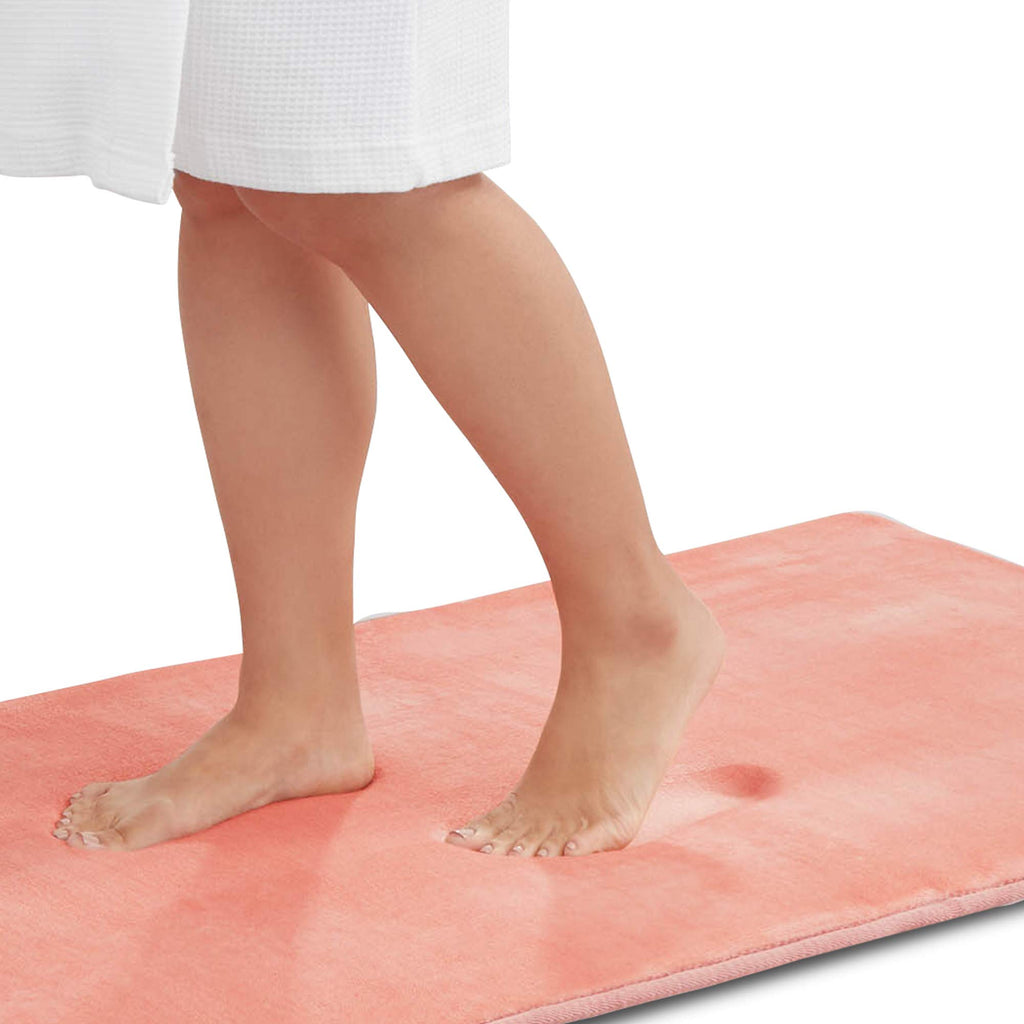 Genteele Memory Foam Bath Mat Non Slip Absorbent Super Cozy Velvet Bathroom Rug Carpet (20 inches X 32 inches, Grey)