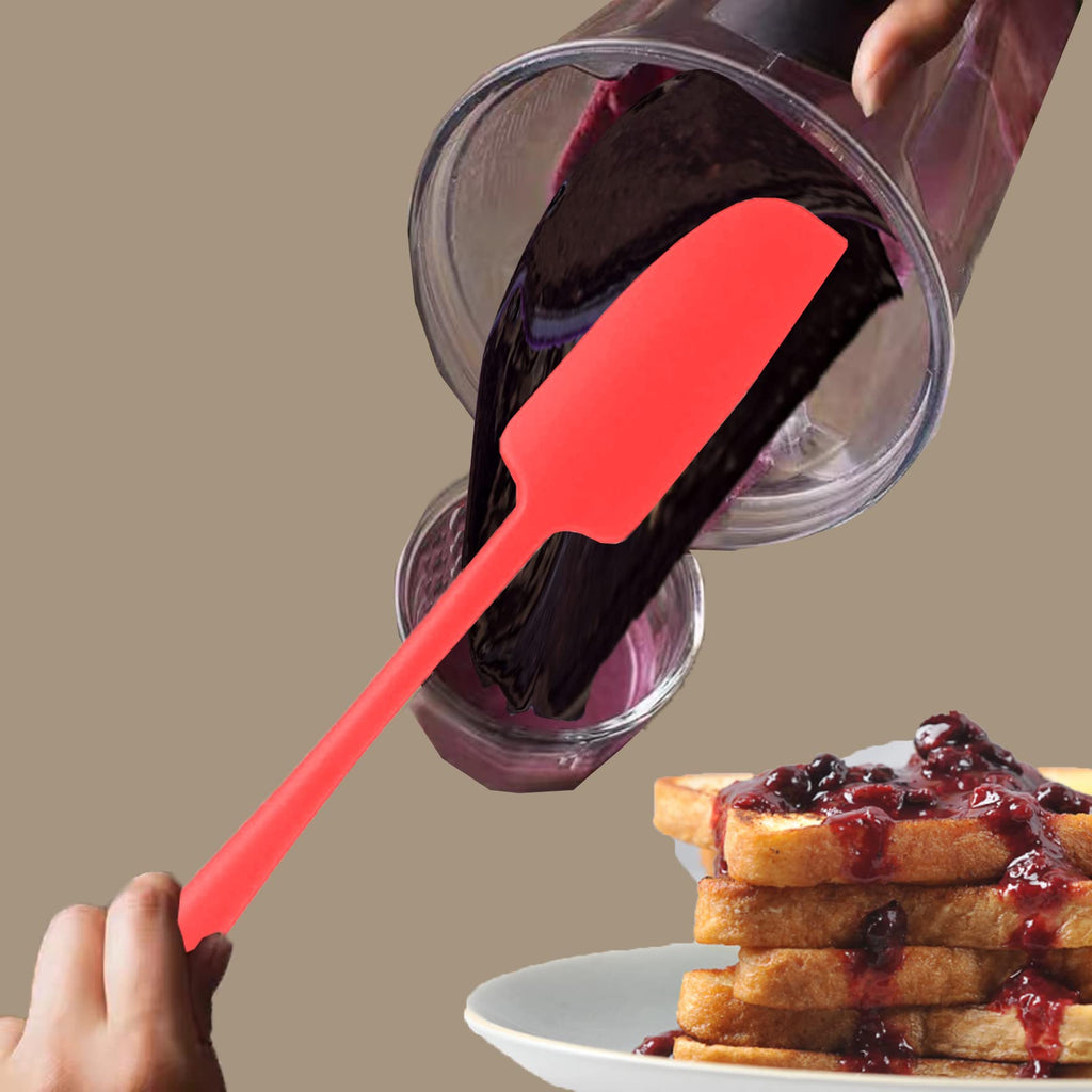 Silicone Jar Spatula, Small Rubber Scraper, Spatulas Silicone Heat Resistant, Seamless,Non StIck Cookware 11.2 Inch, Black.