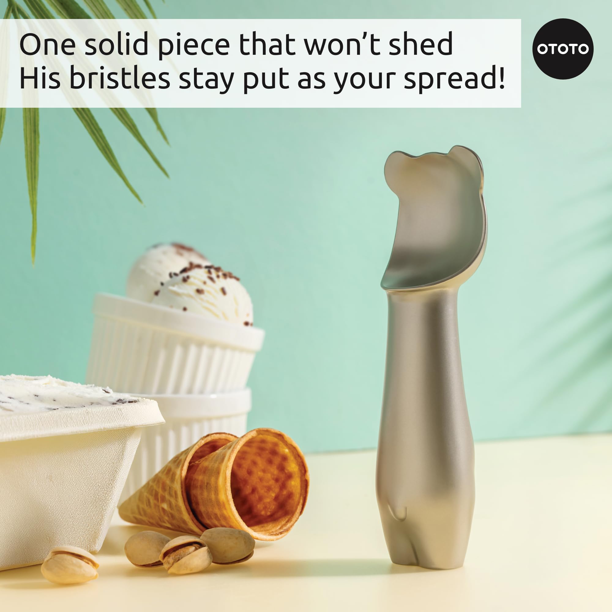 OTOTO Ice Cub Bear Ice Cream Scoop - Cool Kitchen Gadgets, White Elephant Gifts, Cute Kitchen Accessories, Funny Gifts, Stainless Steel Ice Cream Scooper, Cookie Dough Scoop, Cookie Scoop (Silver)