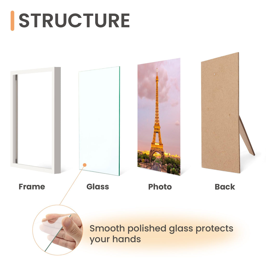 upsimples 5x7 Picture Frame Set of 3, Made of High Definition Glass for 5 x 7 Black Frames, Wall and Tabletop Display Thin Border Photo Frame for Home Décor