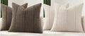 YCOLL 20x20 Beige&Brown Textured Boucle Throw Pillow Covers