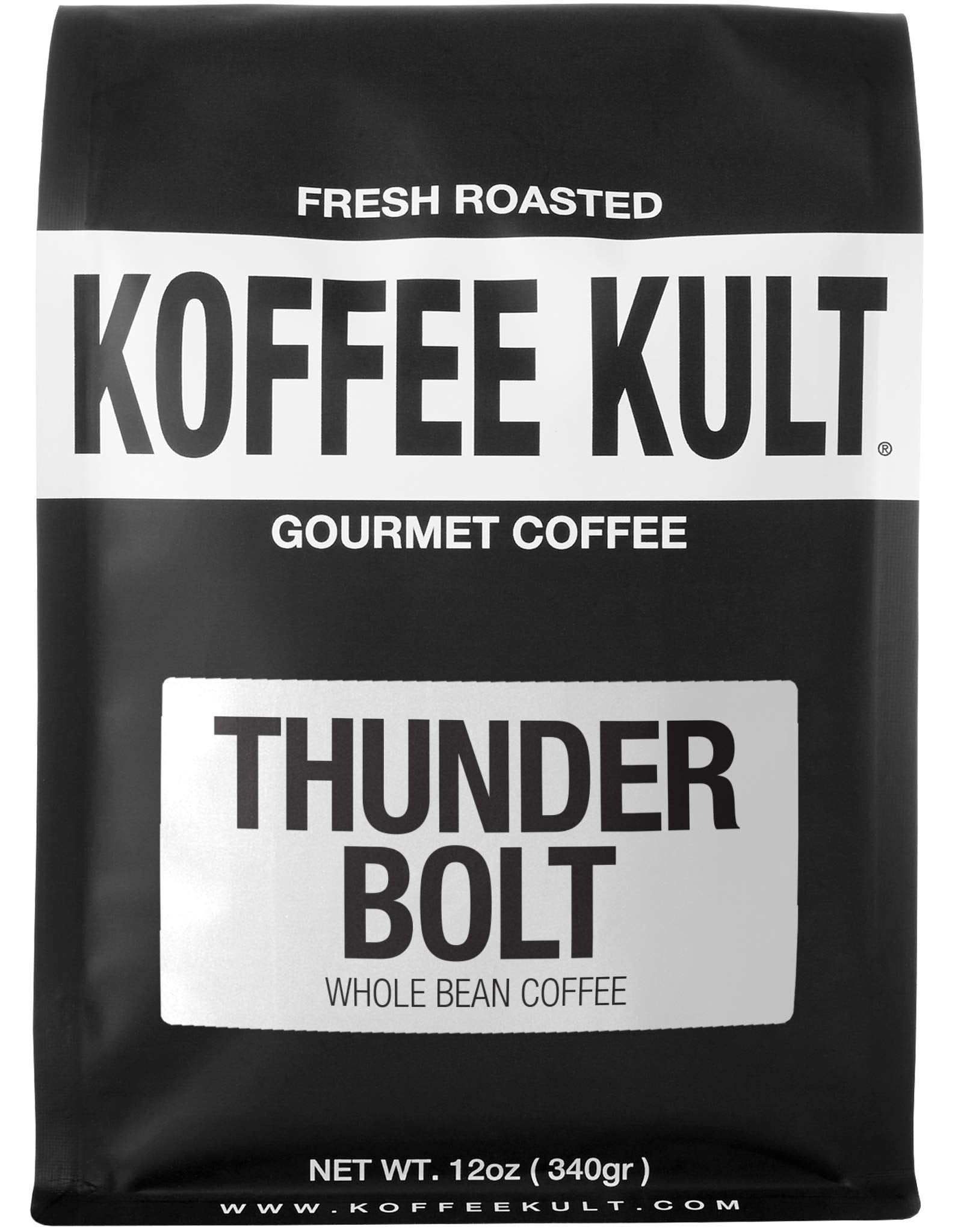 Koffee Kult Dark Roast Whole Bean Coffee - Small Batch 100% Arabica Gourmet Blend, Smooth and Well Balanced Artisan Roasted in 32oz Resealable Package