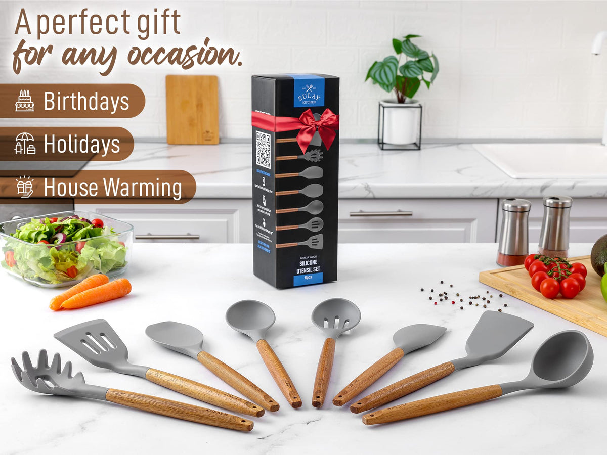 Zulay Kitchen 5 Piece Silicone Utensil Set