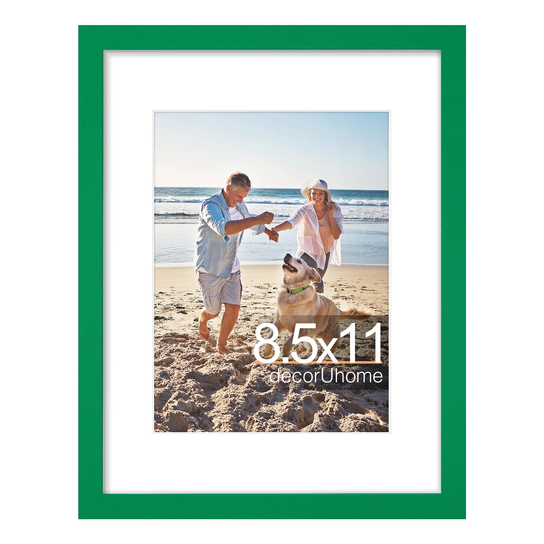decorUhome 8x10 Picture Frame, Display Pictures 5x7 with Mat or 8x10 without Mat, Wall & Tabletop Display Photo Frame, Black, 1 Pack