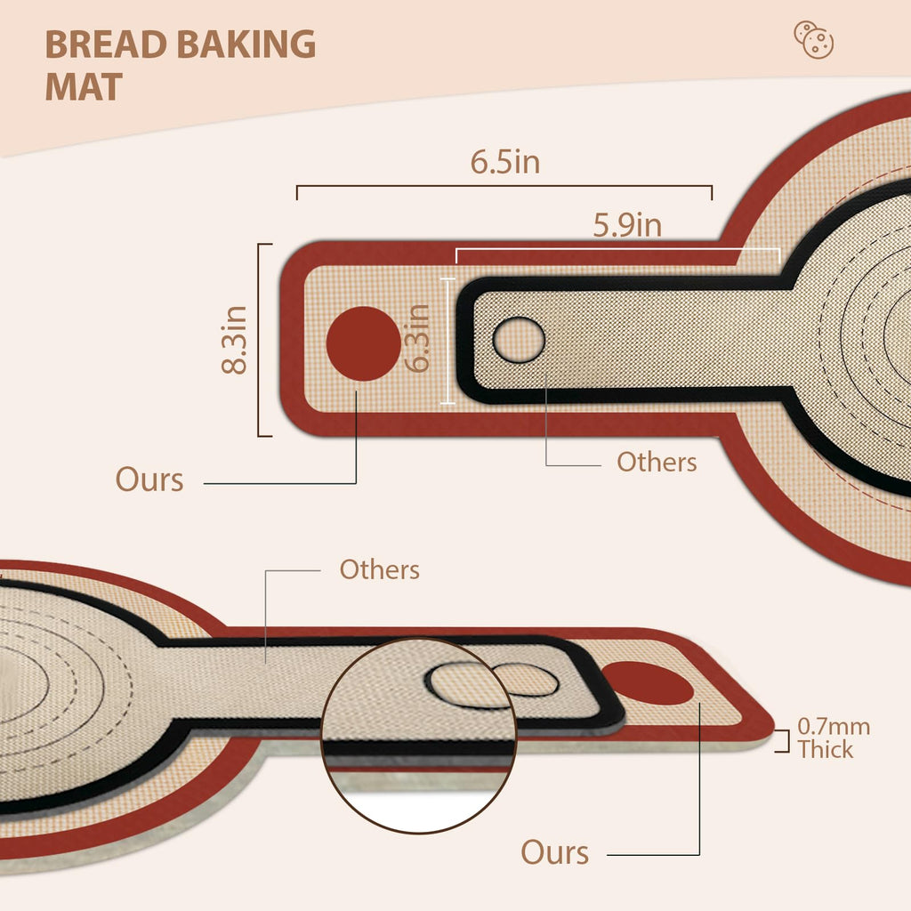 Silicone Bread Sling for Dutch Oven, 2 PCS Red Non-Stick & Reusable Bread Baking Supplies with Extra Long Handles, Easily Transfer Sourdough, Dishwasher Safe, Round