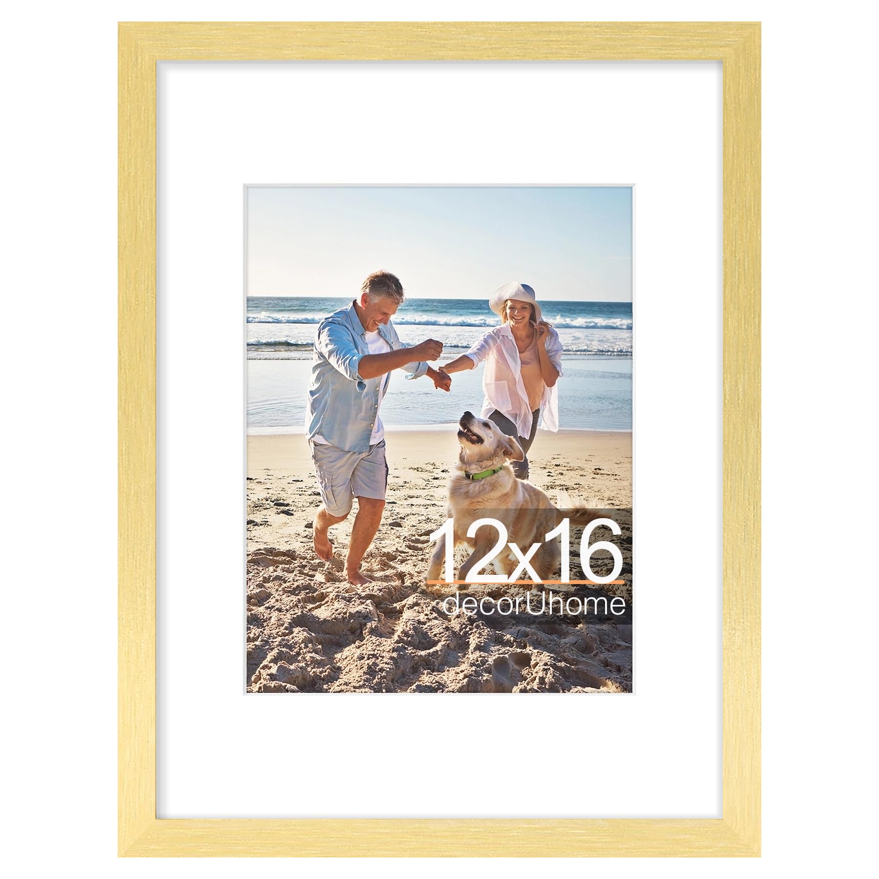 decorUhome 8x10 Picture Frame, Display Pictures 5x7 with Mat or 8x10 without Mat, Wall & Tabletop Display Photo Frame, Black, 1 Pack