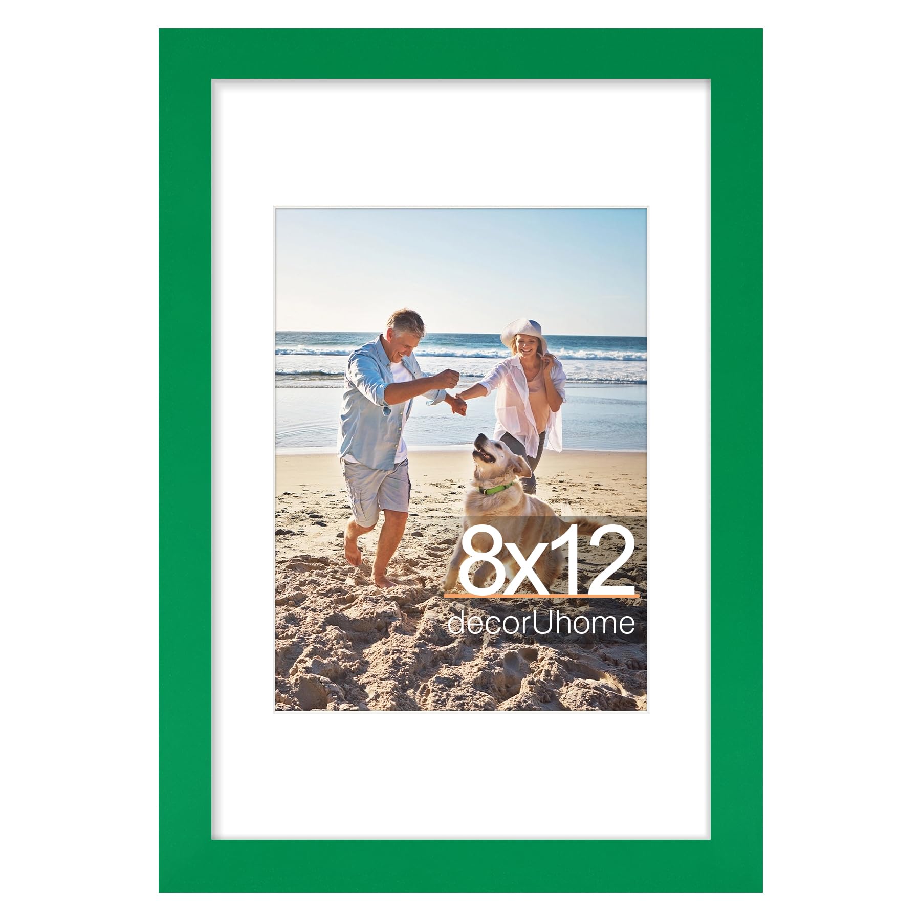 decorUhome 8x10 Picture Frame, Display Pictures 5x7 with Mat or 8x10 without Mat, Wall & Tabletop Display Photo Frame, Black, 1 Pack