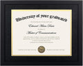 upsimples 11x14 Diploma Frame Certificate Degree Document Frame with High Definition Glass, 8.5 x 11 with mat for Wall and Tabletop, Black Double Mat, 1 Pack