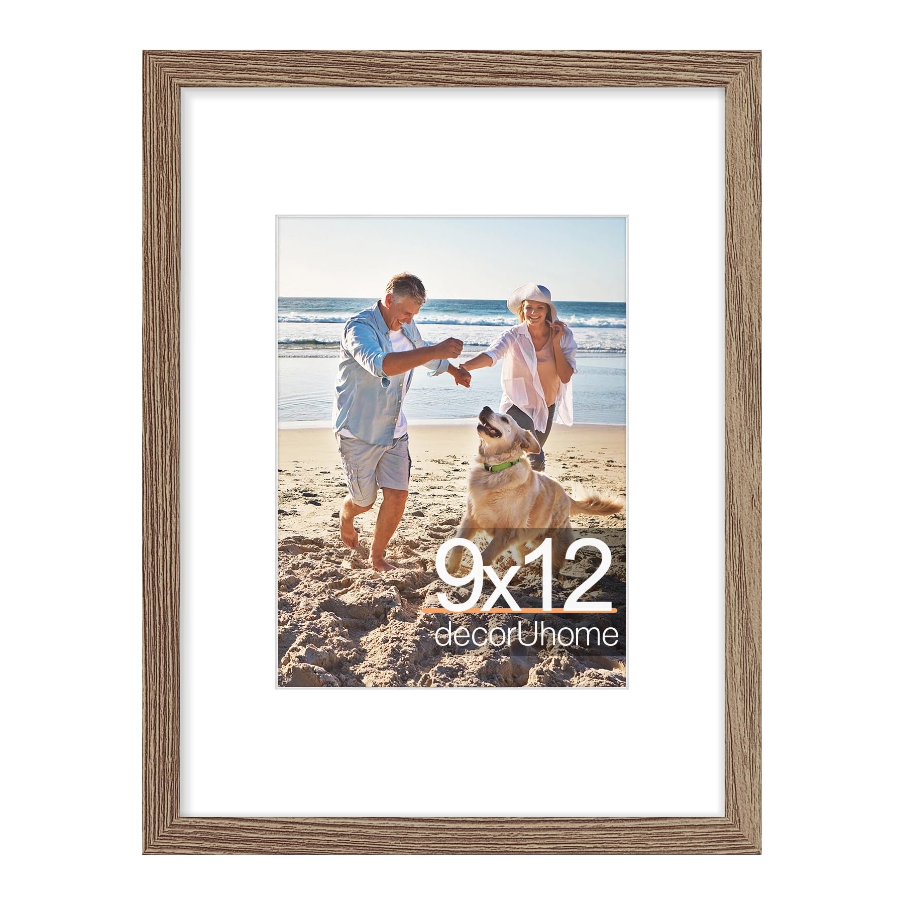 decorUhome 8x10 Picture Frame, Display Pictures 5x7 with Mat or 8x10 without Mat, Wall & Tabletop Display Photo Frame, Black, 1 Pack