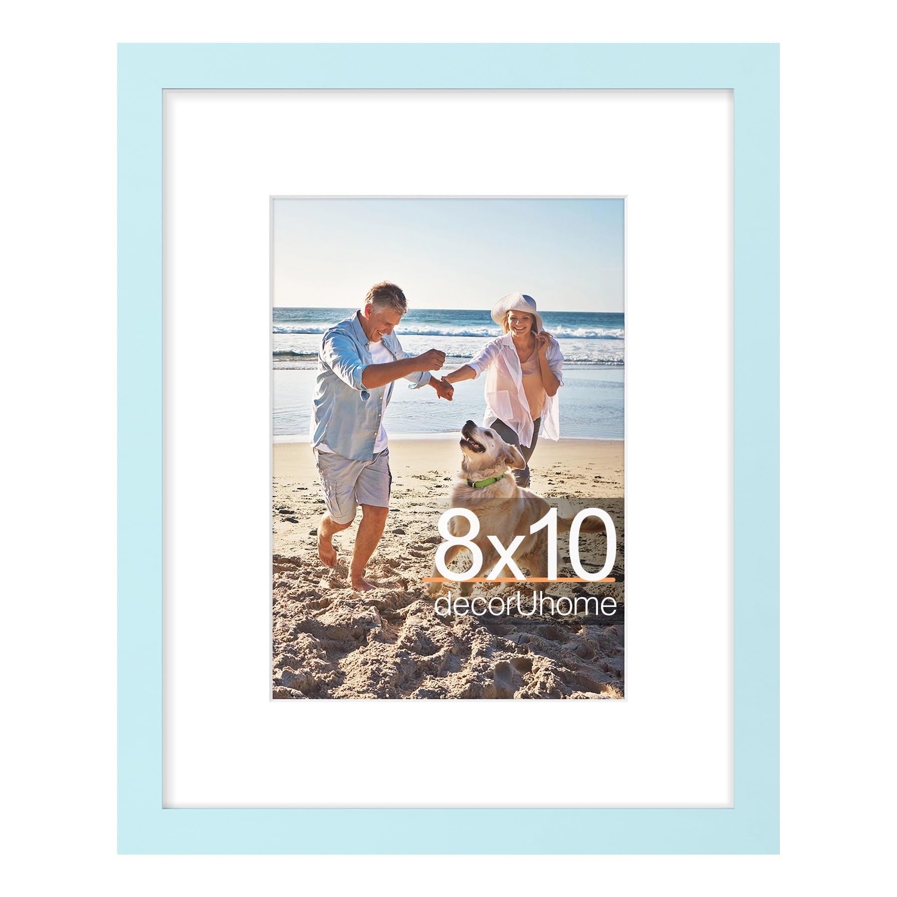 decorUhome 8x10 Picture Frame, Display Pictures 5x7 with Mat or 8x10 without Mat, Wall & Tabletop Display Photo Frame, Black, 1 Pack