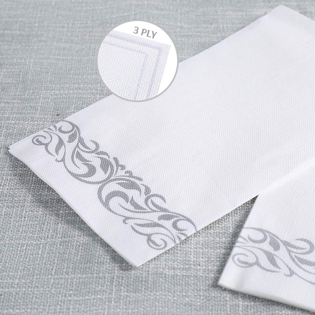Vplus 600 Pack Paper Napkins Guest Towels Disposable Premium Quality 3-ply Dinner Napkins Disposable Soft, Absorbent, for Kitchen, Wedding, Parties, Dinners or Events(Gold)