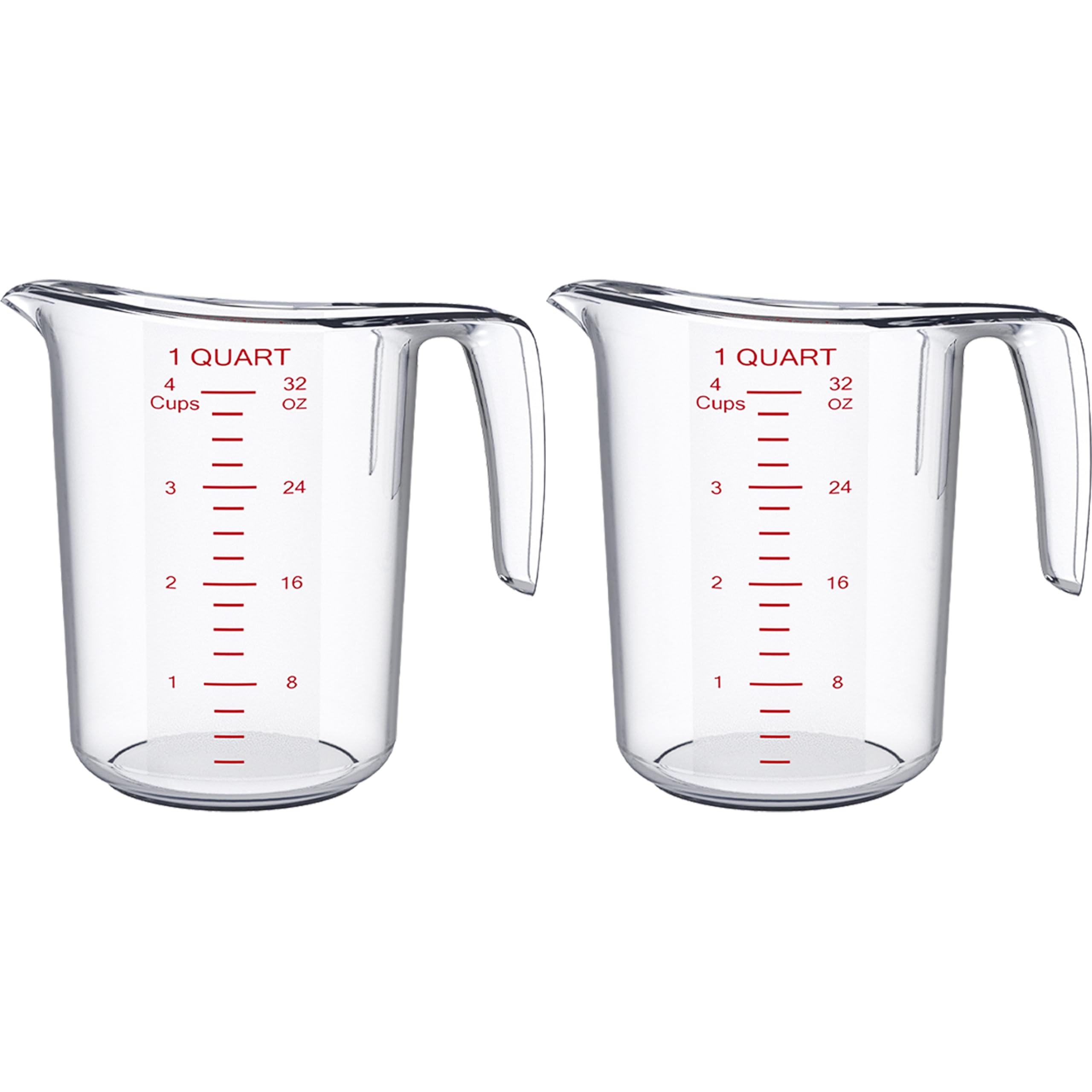 DaYammi Measuring Cups 3-Piece, Unbreakable Food-Grade Plastic Measuring Cup for Dishwasher, 1/2/4-Cup Nesting Liquid Measuring Cups for Prepping, Baking, Cooking, Readable Markings, Clear