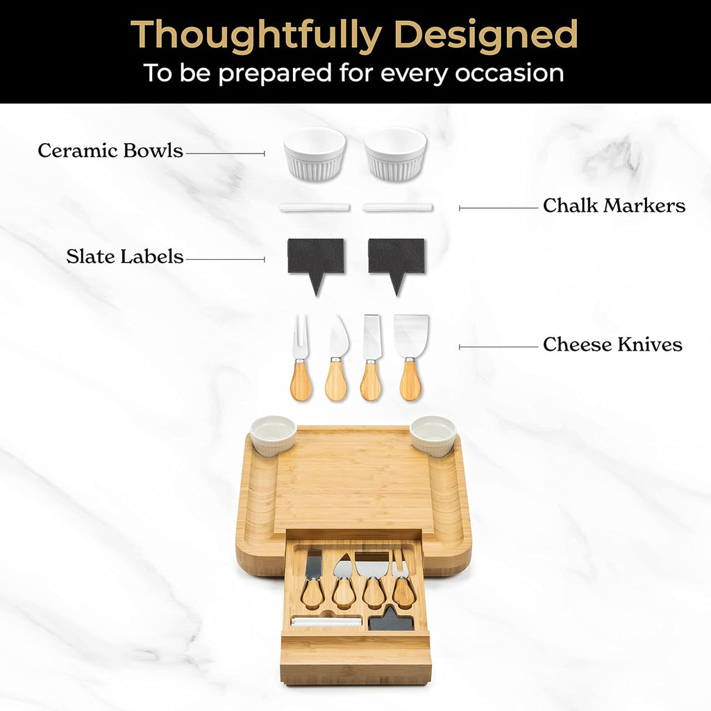 3 Side Acacia & 1 Side Bamboo Charcuterie Board Set