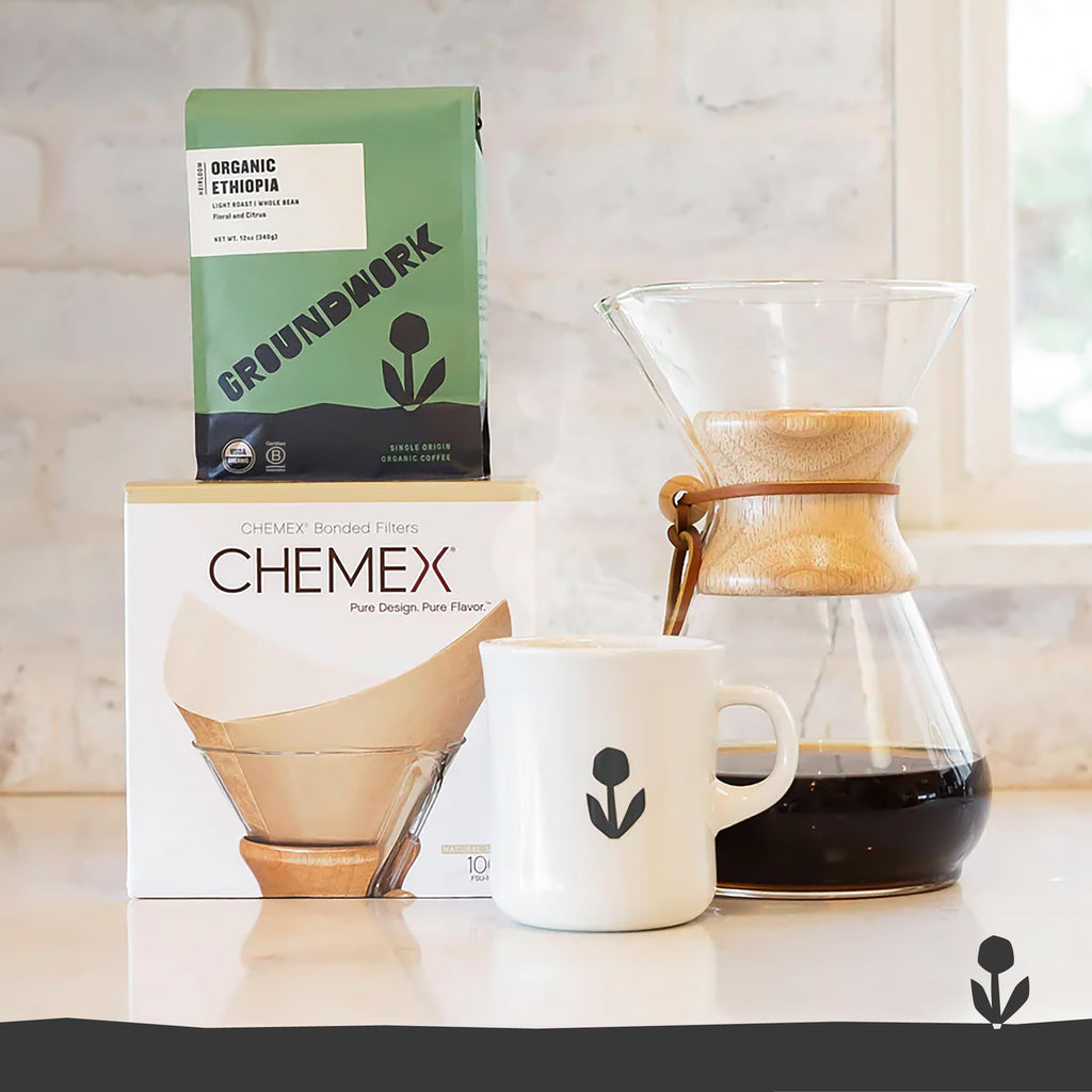 GROUNDWORK Ethiopia Heirloom Blend - Whole Bean Coffee Light Roast - USDA Organic Single Origin Coffee - 12oz (Pack of 1)