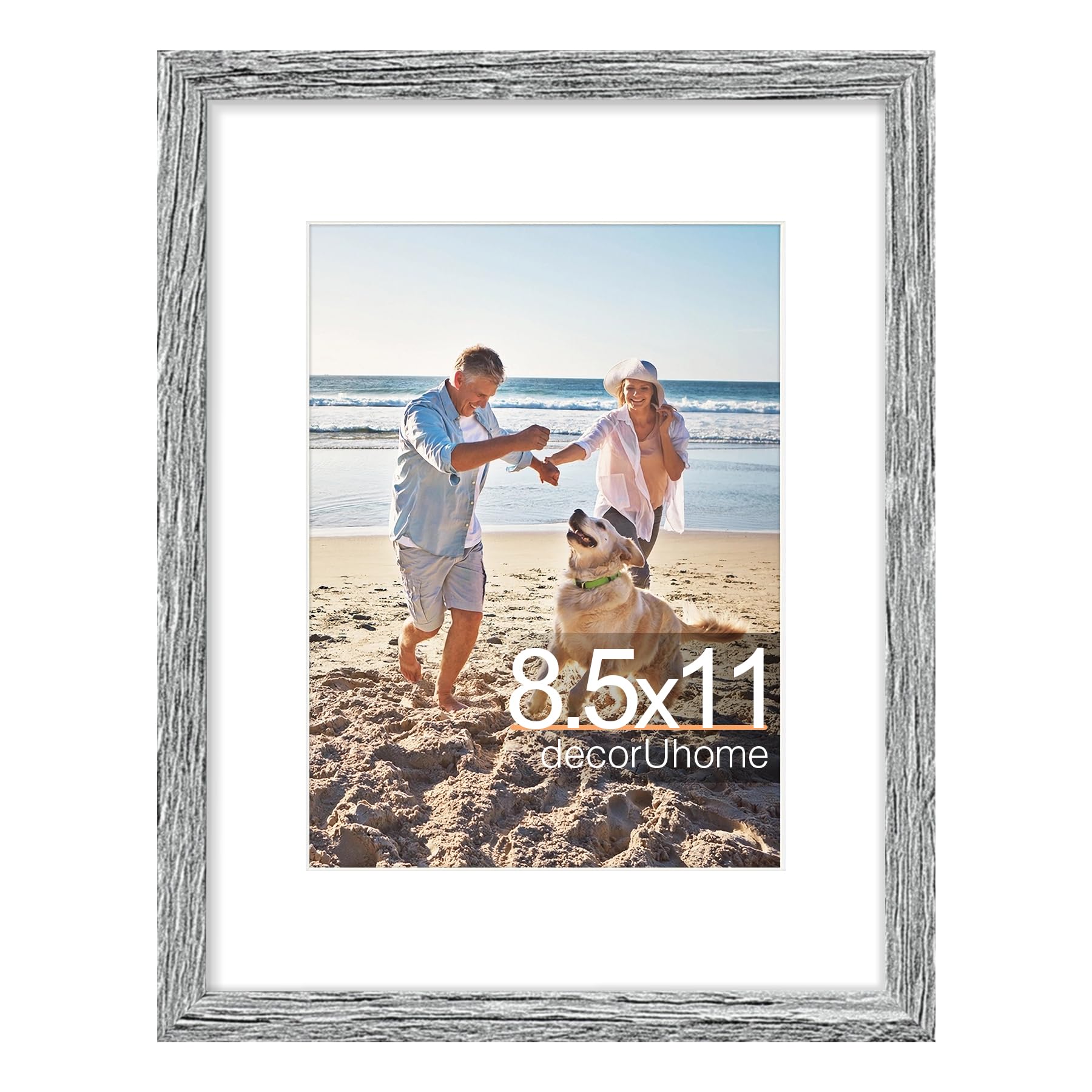 decorUhome 8x10 Picture Frame, Display Pictures 5x7 with Mat or 8x10 without Mat, Wall & Tabletop Display Photo Frame, Black, 1 Pack