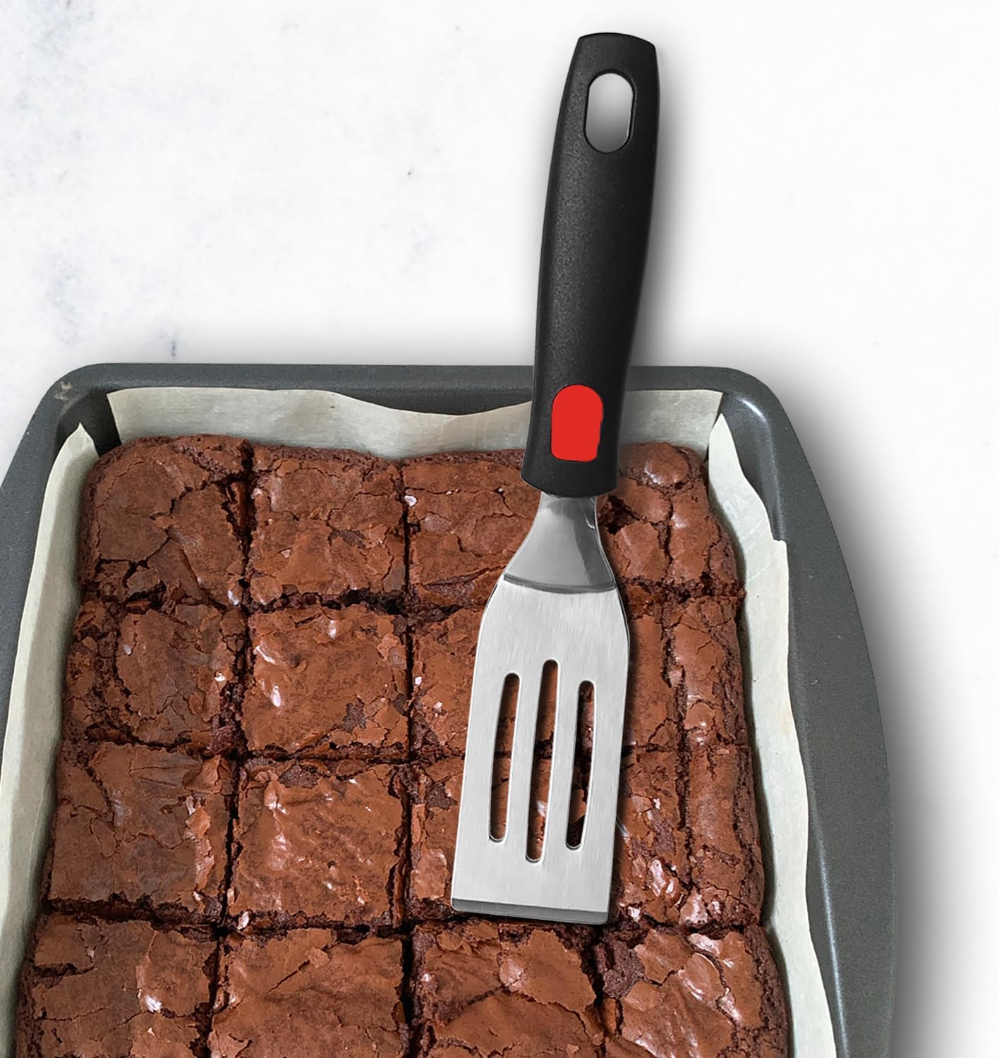 Professional Mini-Brownes Spatula, Stainless Steel Cutter and Serve Turner for Serving, Flipping or Cooking, Ideal for Serving, Tiramisu, Cakes, Lasagna or Cookie etc.