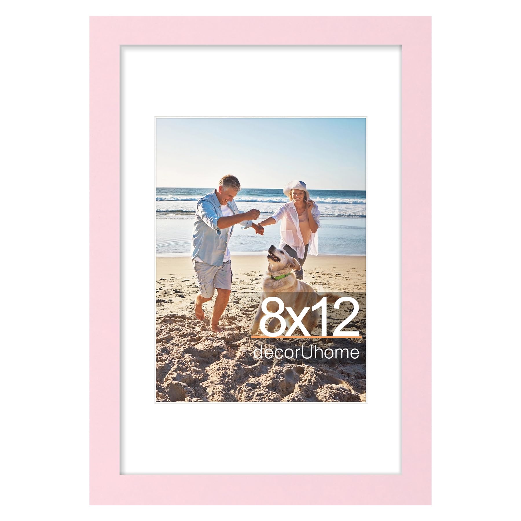 decorUhome 8x10 Picture Frame, Display Pictures 5x7 with Mat or 8x10 without Mat, Wall & Tabletop Display Photo Frame, Black, 1 Pack