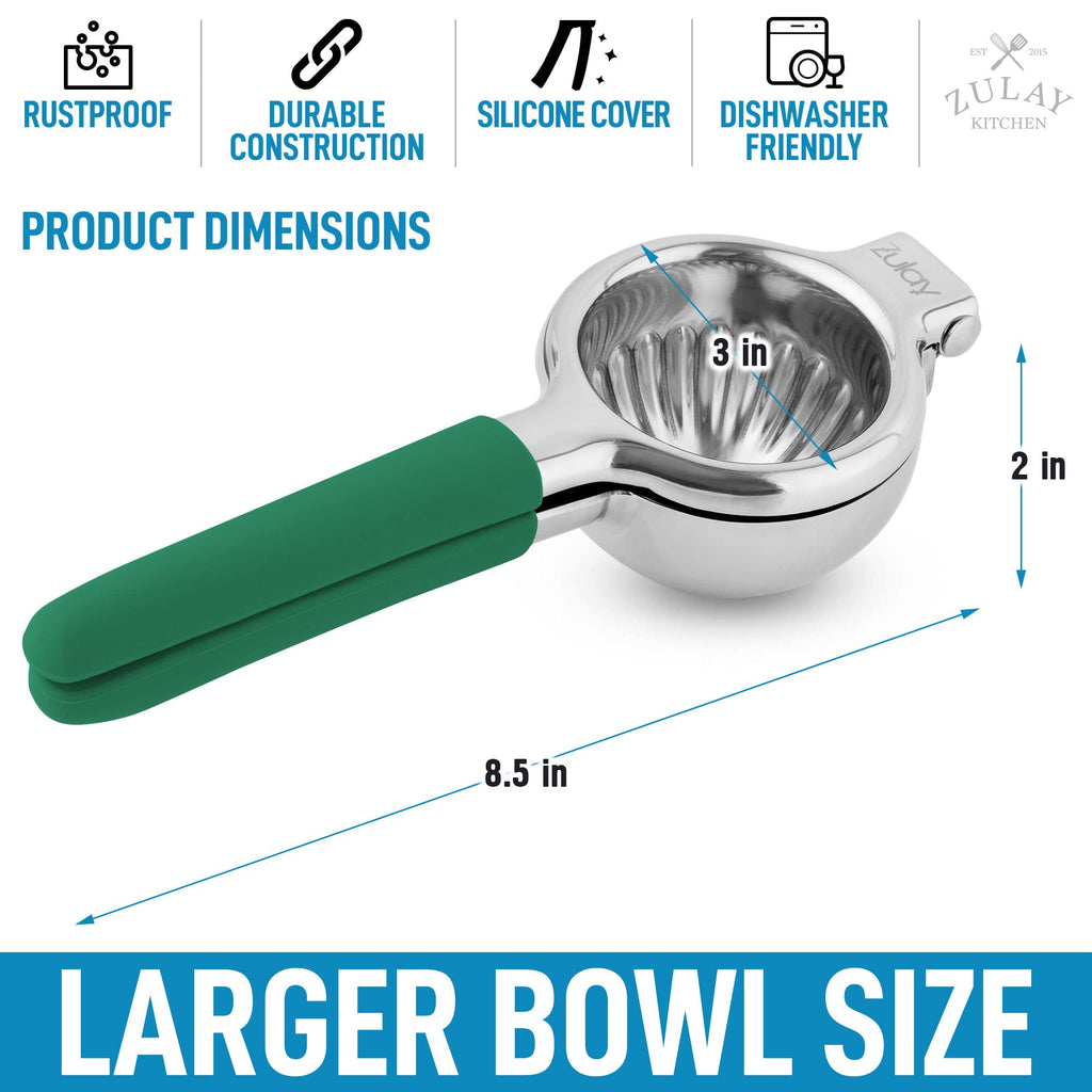 Lemon Squeezer Stainless Steel with Premium Quality Heavy Duty Solid Metal Squeezer Bowl - Large Manual Citrus Press Juicer and Lime Squeezer Stainless Steel - by Zulay Kitchen