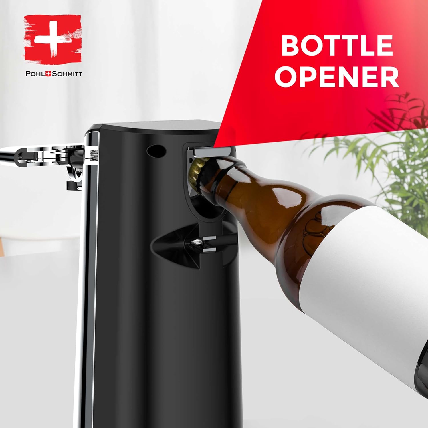 POHL SCHMITT Electric Can Opener with Knife Sharpener and Bottle Opener