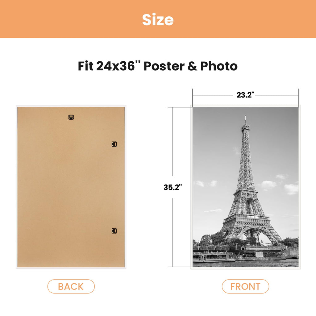 upsimples 12x16 Picture Frame Black 3 Pack, Scratch-Proof Poster Frames 12 x 16 for Photo Gallery - Slide-In Strips, Horizontal or Vertical Wall Mounting