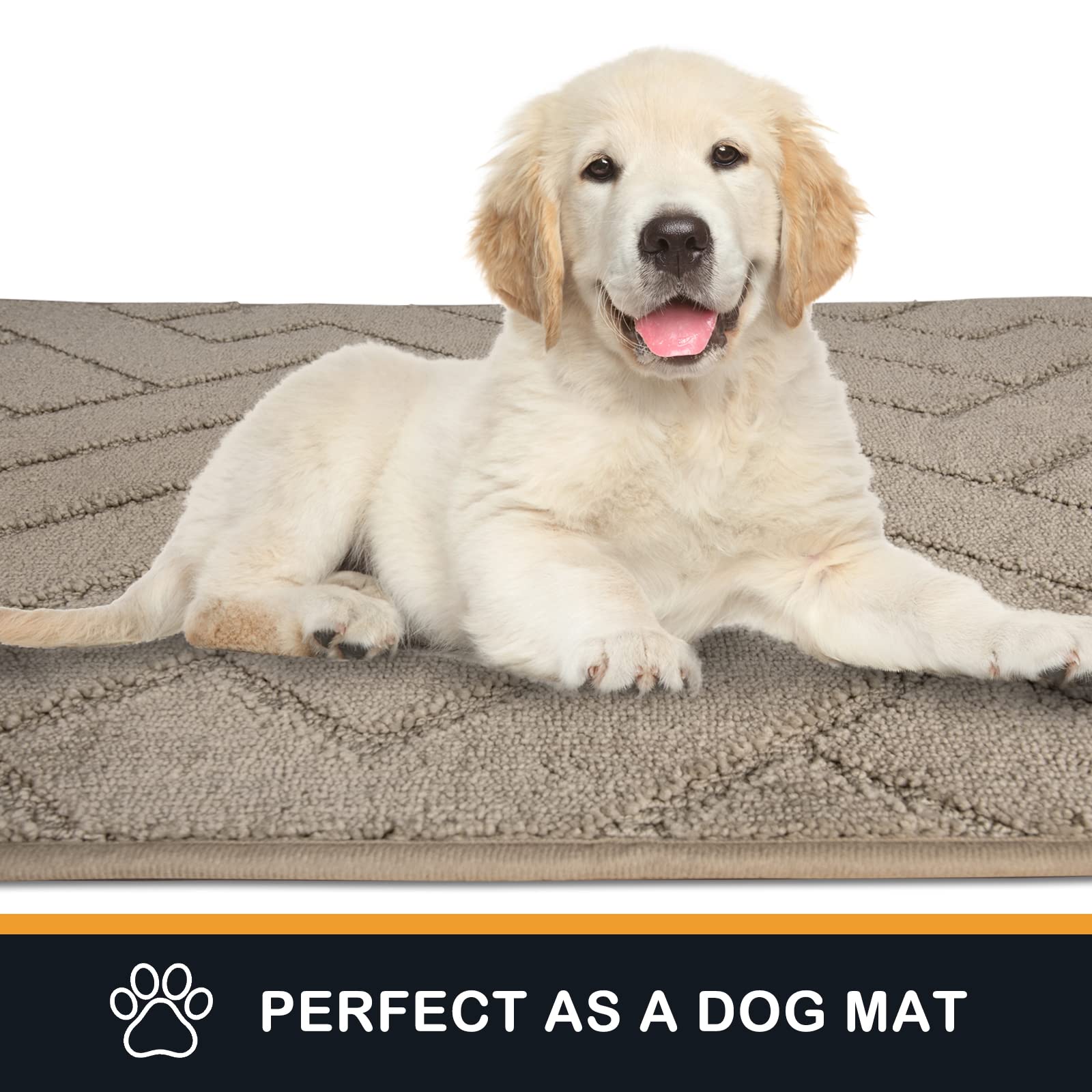 PURRUGS Dirt Trapping Door Mat 20" x 31.5", Non-Slip Machine Washable Entry Rug, Dog Doormat, Indoor Front Door Mat, Super Absorbent Entryway Rug for Muddy Shoes & Paws, Taupe
