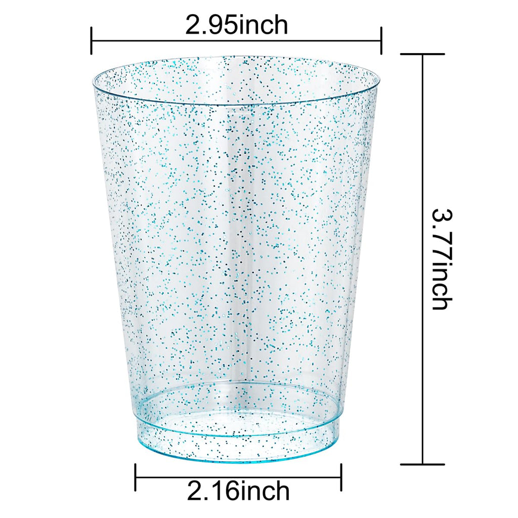 DaYammi 100 Pack 10oz Pink Plastic Cups for Party Premium Glitter Disposable Plastic Cup for Martini and Cocktail, Hard Pink Disposable Cups for Wedding,pink cups for Mother's Day Party