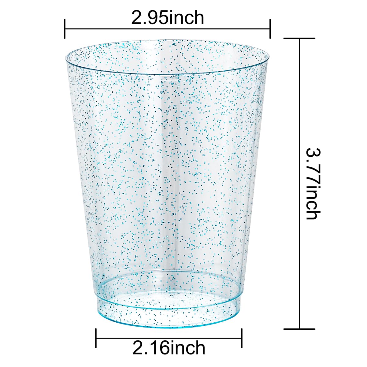 DaYammi 100 Pack 10oz Pink Plastic Cups for Party Premium Glitter Disposable Plastic Cup for Martini and Cocktail, Hard Pink Disposable Cups for Wedding,pink cups for Mother's Day Party