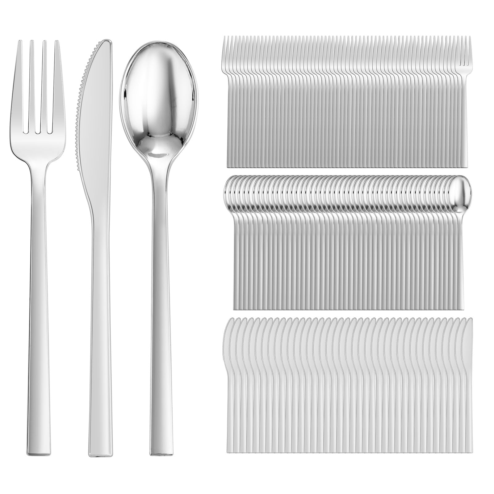 DaYammi 100Pcs Gold Plastic Spoons, Disposable Silverware, plastic Cutlery Heavy Duty Disposable Flatware Dinnerware Perfect for Dinner Parties, Gold disposable Spoons for Party Wedding Dinner