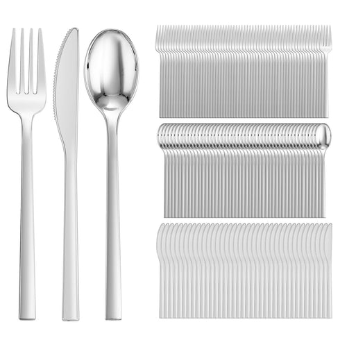 DaYammi 100Pcs Gold Plastic Spoons, Disposable Silverware, plastic Cutlery Heavy Duty Disposable Flatware Dinnerware Perfect for Dinner Parties, Gold disposable Spoons for Party Wedding Dinner