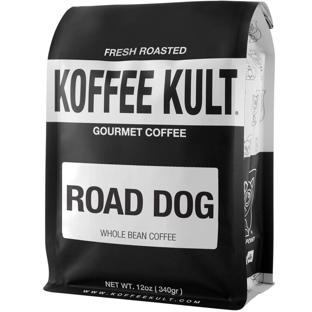 Koffee Kult Dark Roast Whole Bean Coffee - Small Batch 100% Arabica Gourmet Blend, Smooth and Well Balanced Artisan Roasted in 32oz Resealable Package