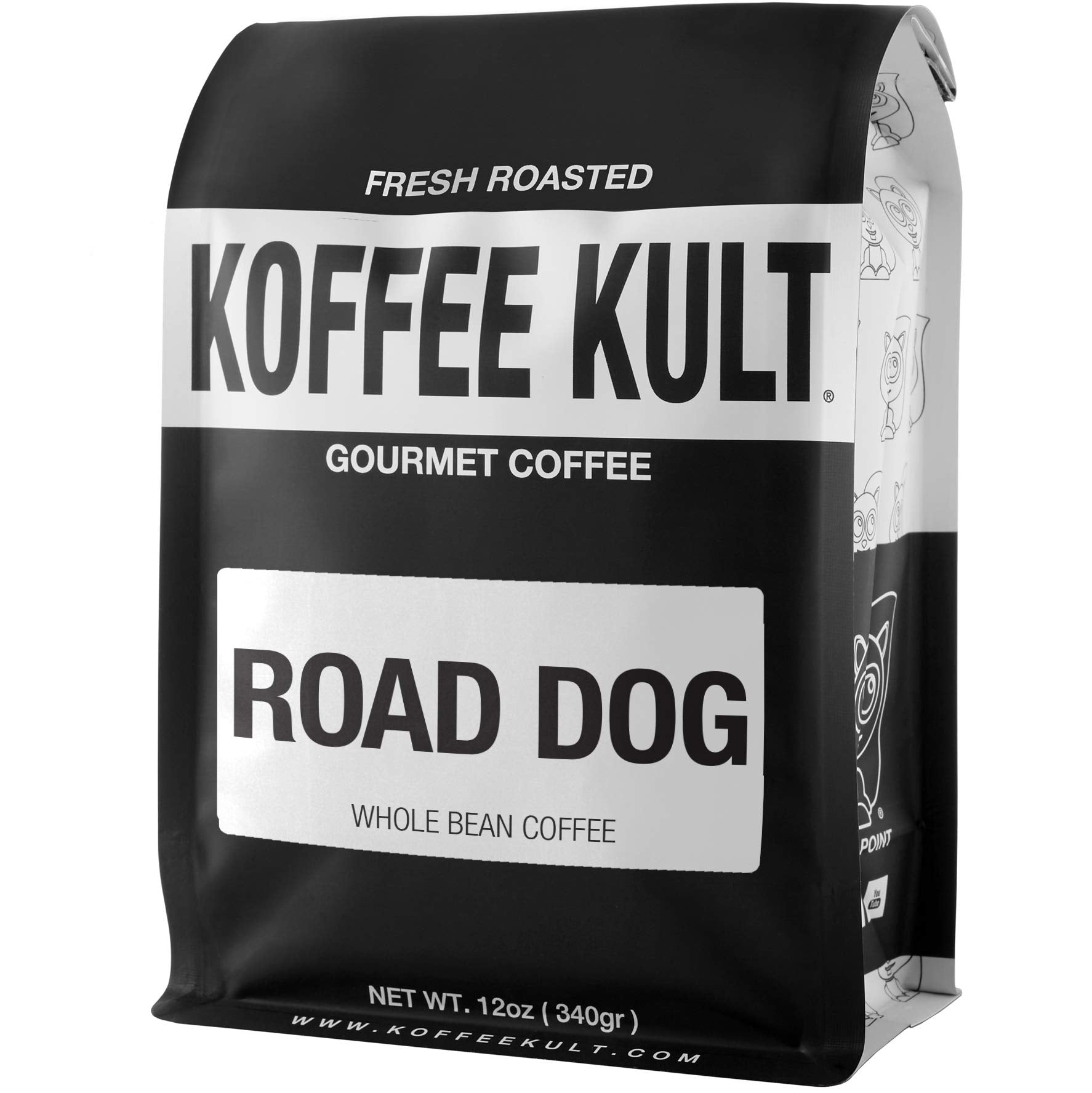 Koffee Kult Dark Roast Whole Bean Coffee - Small Batch 100% Arabica Gourmet Blend, Smooth and Well Balanced Artisan Roasted in 32oz Resealable Package