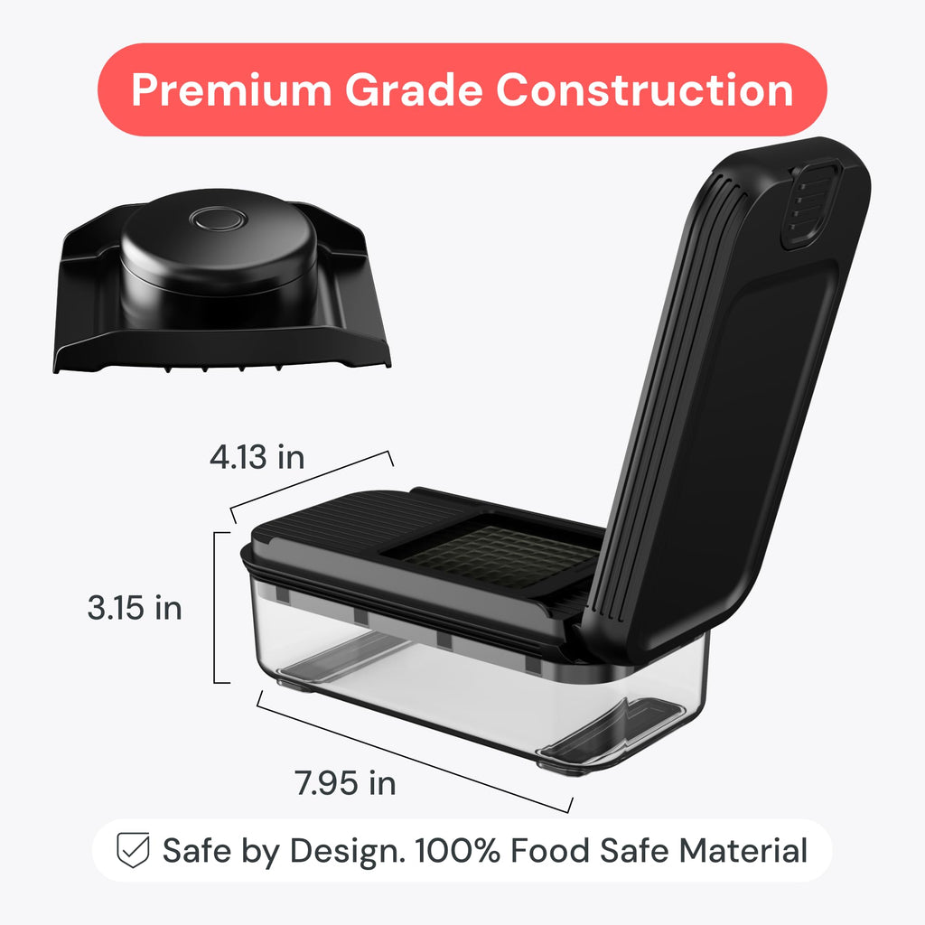 Fullstar Daily Vegetable Chopper and Mandoline Slicer - Kitchen Gadgets - Food Chopper with Container, Veggie Chopper, Fruit Cutter, Onion Dicer, Potato and Tomato Slicer for Salads (2-in-1, Black)