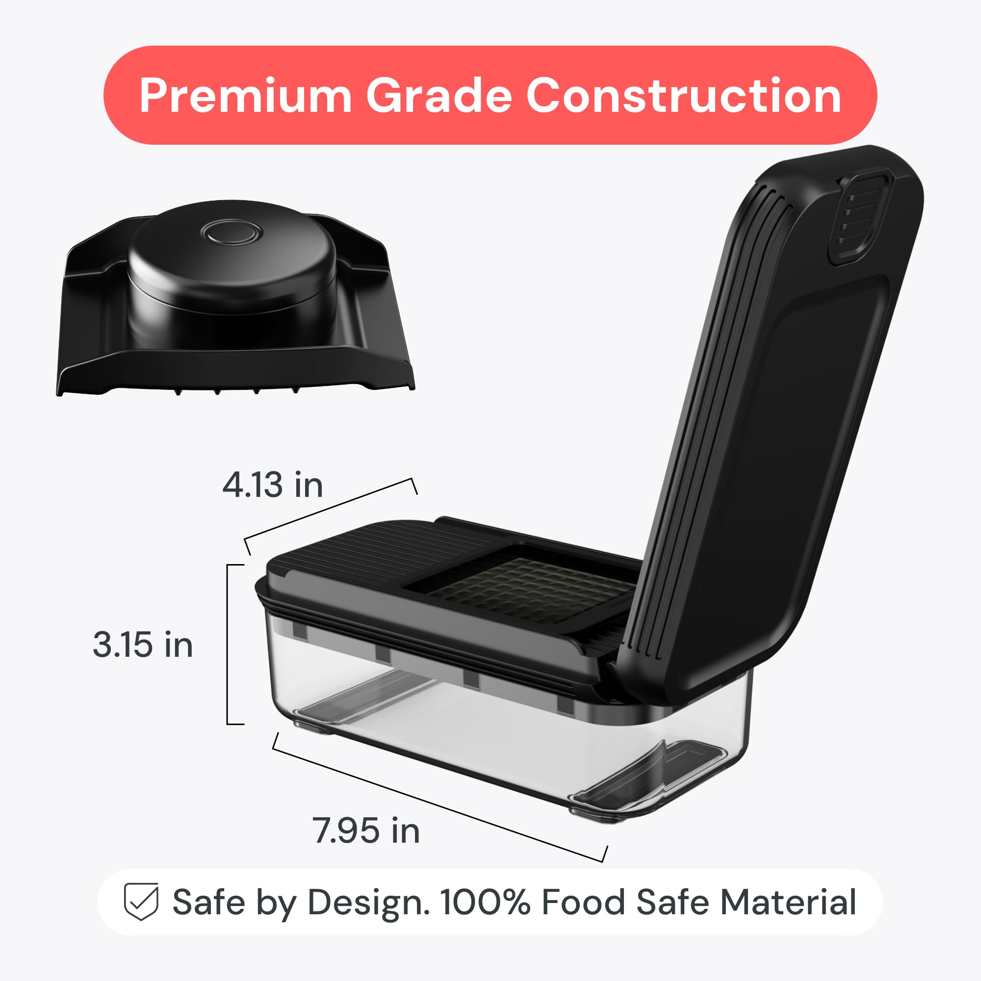 Fullstar Daily Vegetable Chopper and Mandoline Slicer - Kitchen Gadgets - Food Chopper with Container, Veggie Chopper, Fruit Cutter, Onion Dicer, Potato and Tomato Slicer for Salads (2-in-1, Black)