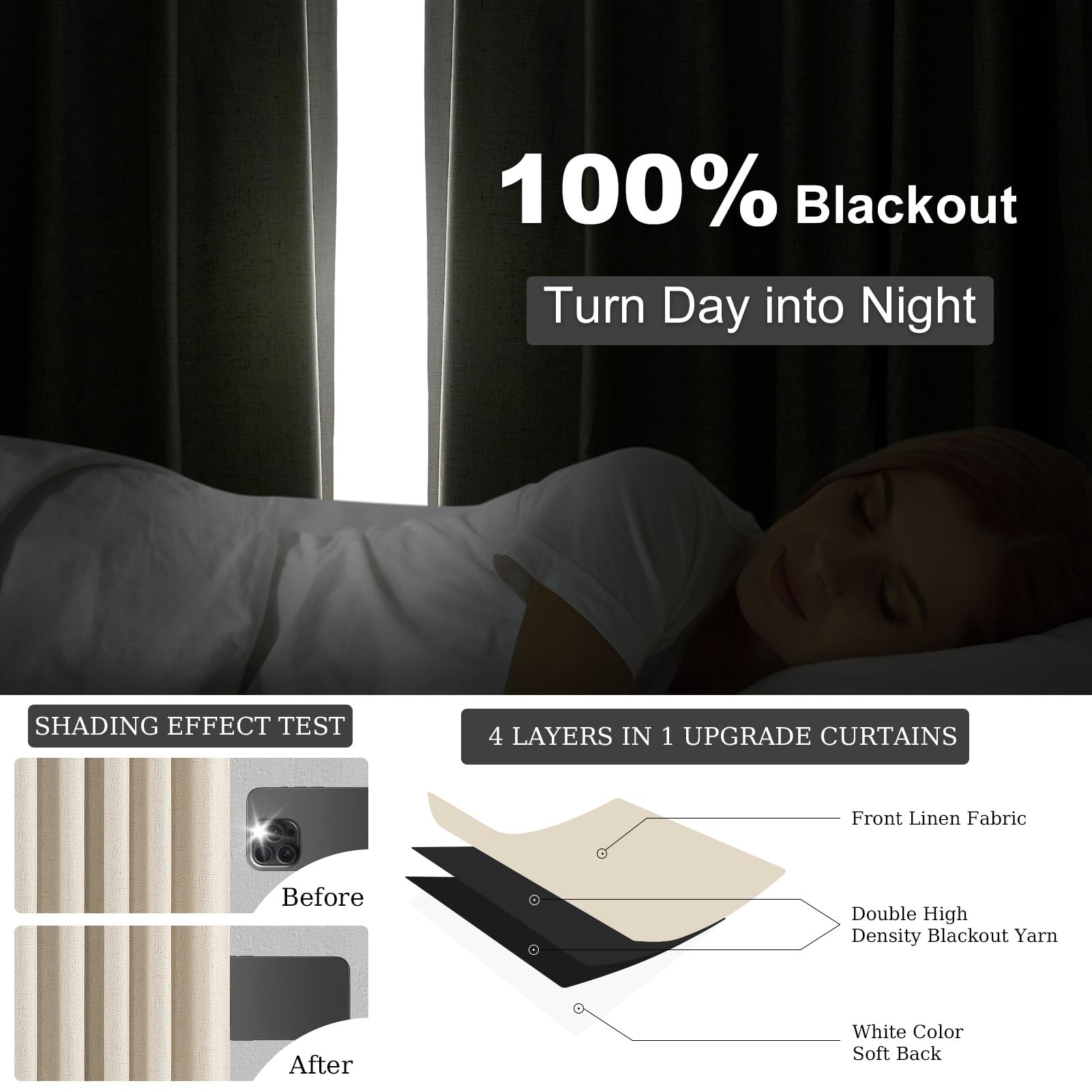 Topfinel Extral Wide Curtains, Pinch Pleated 100% Blackout Linen Drapery Panels with Hooks, Pinch Pleat Drapes for Patio Sliding Door Large Window Living Room Track, 72" Wx96 L 2 Panel