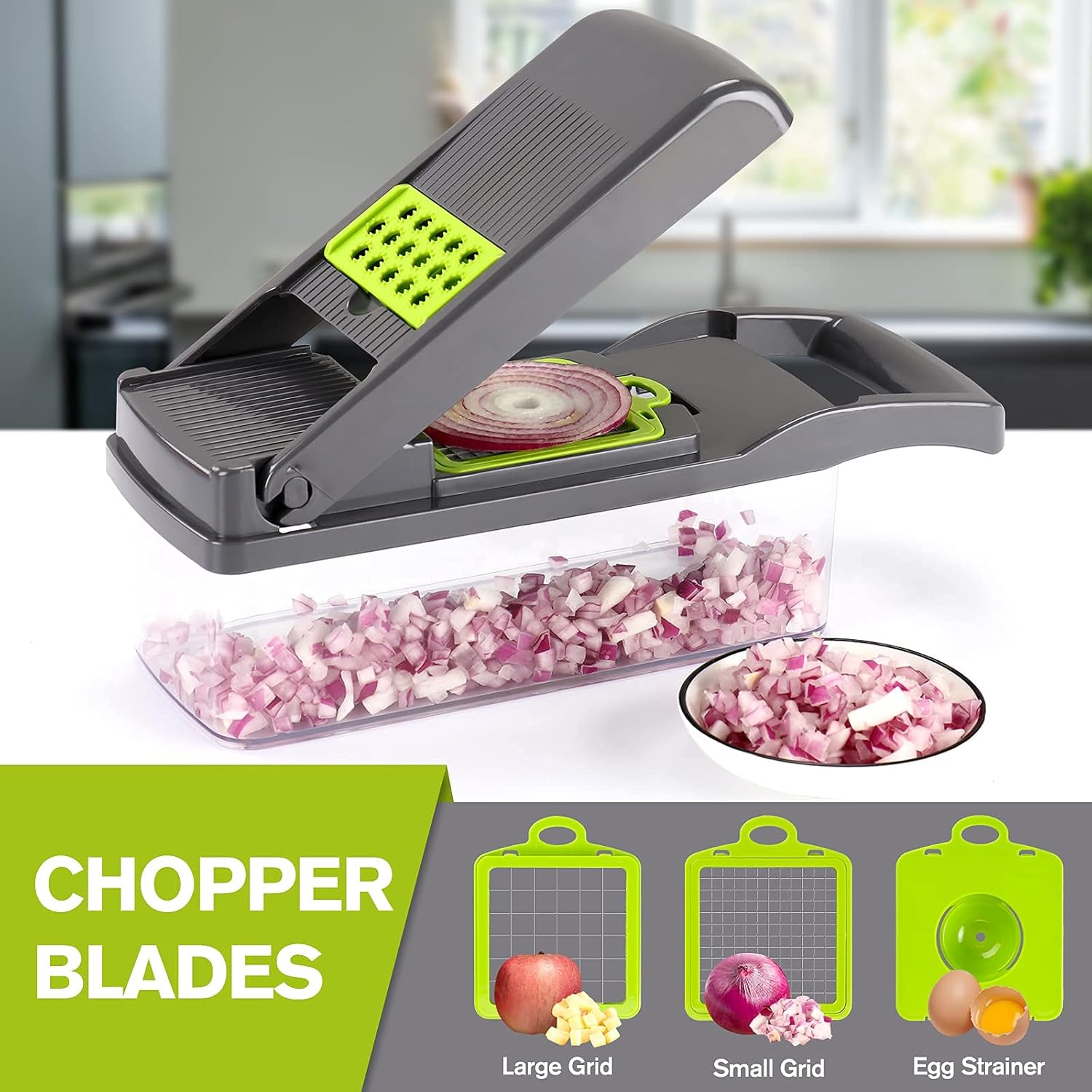 KEOUKE Vegetable Chopper Slicer + Bacon Grease Container