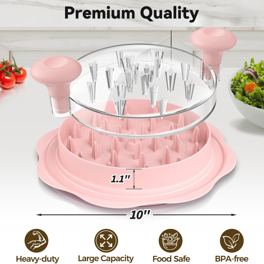 Ukeetap 10" Pro Chicken Shredder Tool Twist Large for Kitchen, BPA-Free Food-Safe Meat Grinder, Visible Chicken Breast Meat Shredder with Strong Anti-Slip Bottom & Ergonomic Handle, Black