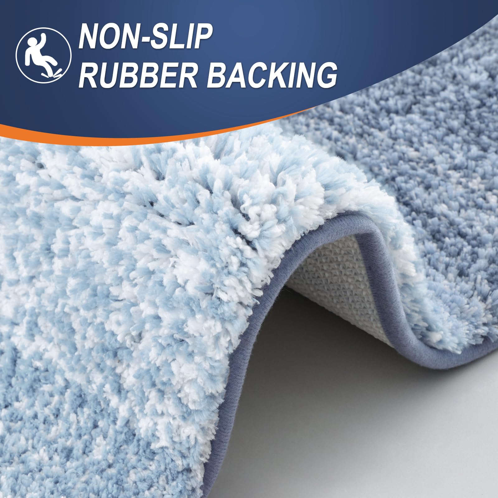 OLANLY Bathroom Rugs Sets 4 piece, Soft Microfiber Absorbent Bath Mat, U-Shaped Contour Toilet Mat and Toilet Lid Cover, Quick Dry, Machine Washable, Toilet Cover and Rug Set for Bathroom, Grey