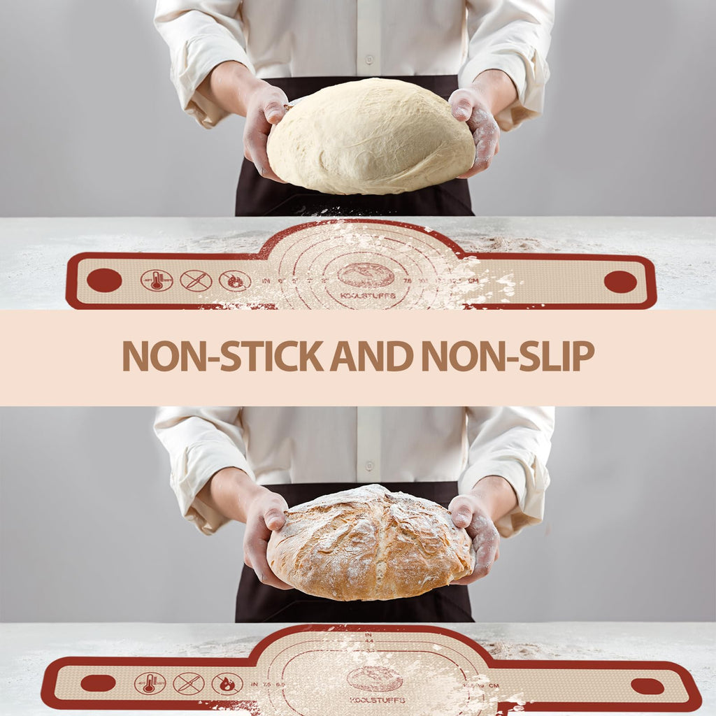 Silicone Bread Sling for Dutch Oven, 2 PCS Red Non-Stick & Reusable Bread Baking Supplies with Extra Long Handles, Easily Transfer Sourdough, Dishwasher Safe, Round