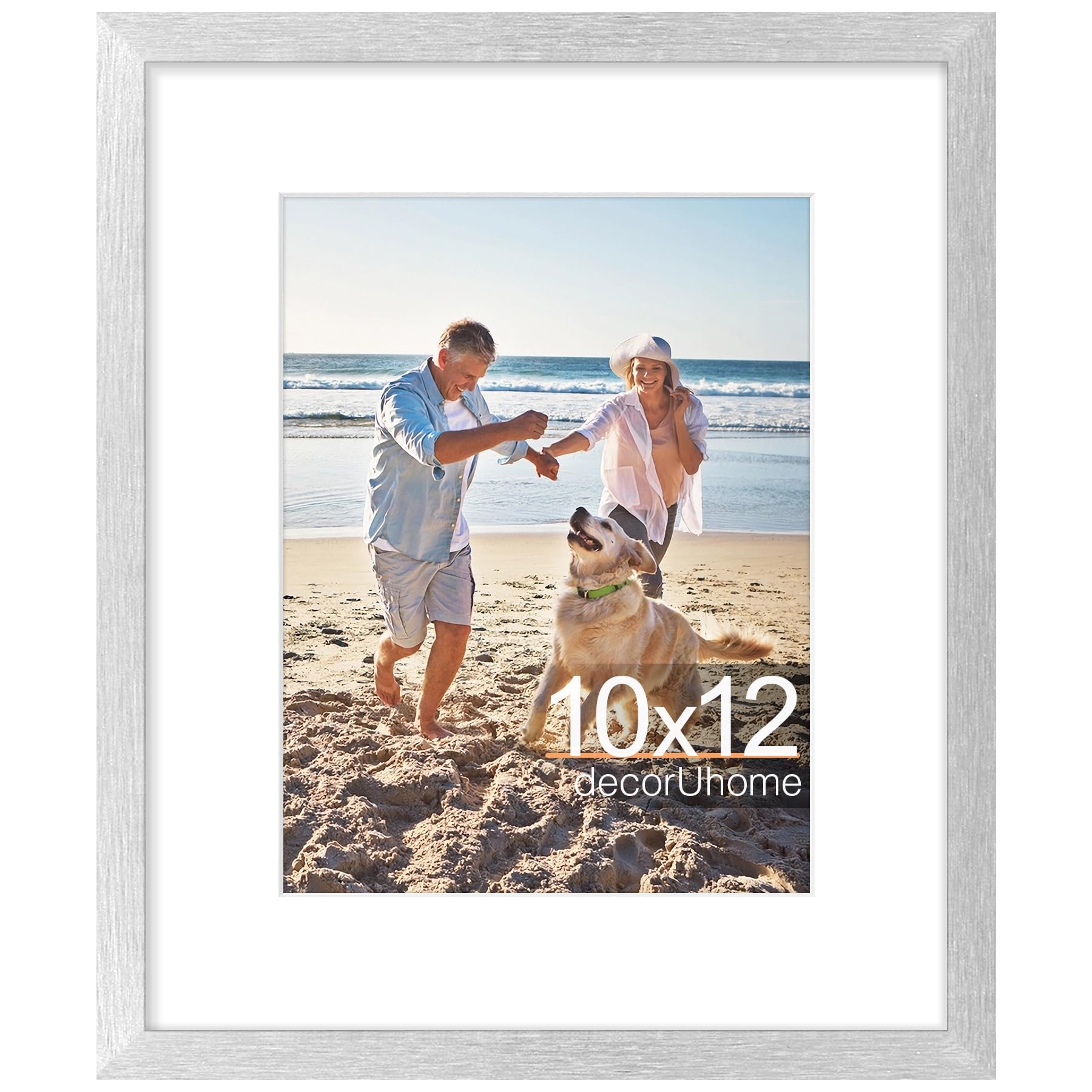 decorUhome 8x10 Picture Frame, Display Pictures 5x7 with Mat or 8x10 without Mat, Wall & Tabletop Display Photo Frame, Black, 1 Pack