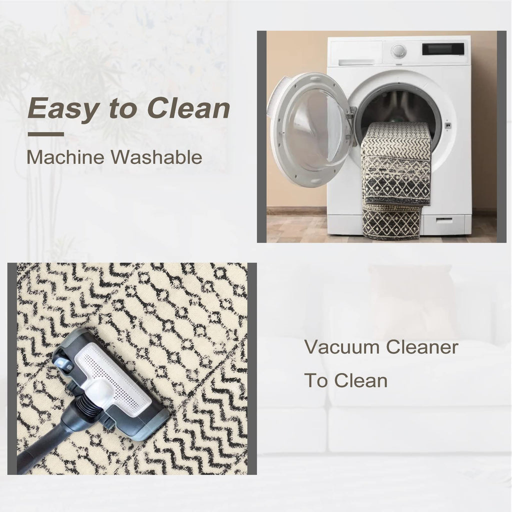 Moroccan Washable Rugs, 2x3 Light Grey Rug Non-Slip Small Distressed Entryway Rugs, Soft Low-Pile Bedroom Rug Indoor Doormat Carpet for Entryway Kitchen Bathroom