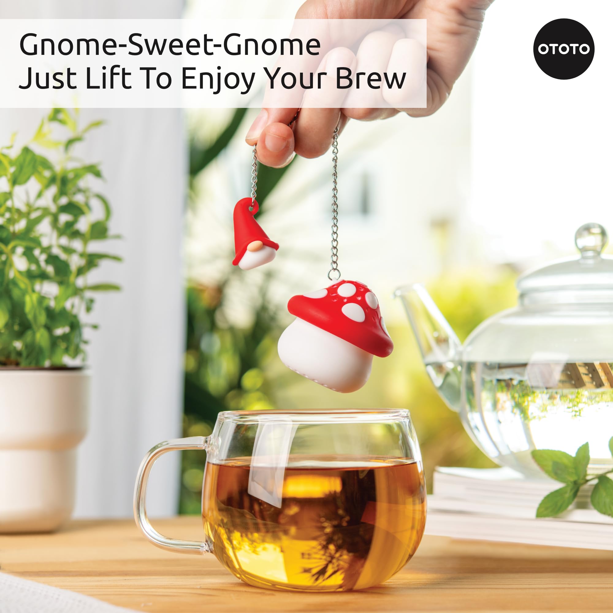 Cute Tea Infuser by OTOTO - Loose Leaf Tea Steeper, Tea Accessories, Tea Diffusers, Tea Infuser for Loose Leaf Tea, Tea Strainers, Cute Gifts, Tea Gift Set, Kitchen Gifts, Cooking Gadgets