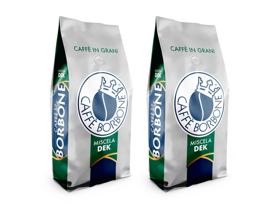 Caffè Borbone Whole Bean Coffee, Medium-Dark Roast DEK Blend, Decaffeinated Italian Coffee, 2.2 lb Bag (Pack of 2)