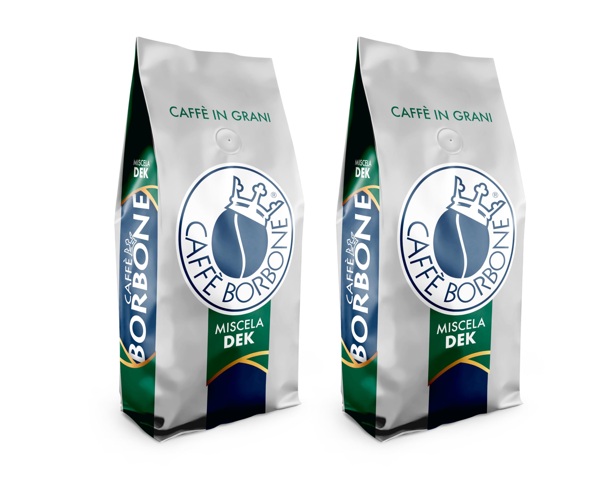 Caffè Borbone Whole Bean Coffee, Medium-Dark Roast DEK Blend, Decaffeinated Italian Coffee, 2.2 lb Bag (Pack of 2)