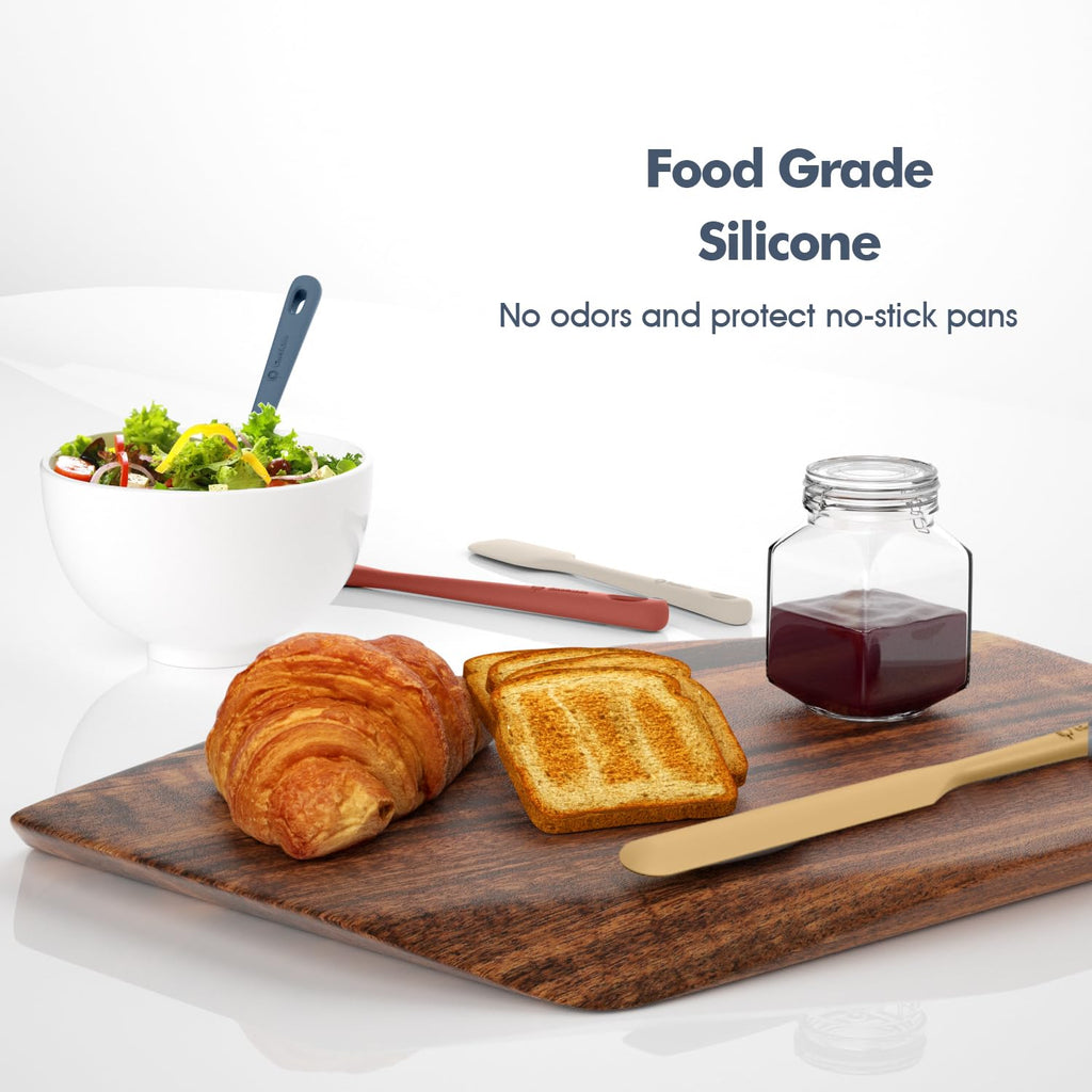 ChefAide 5 Pieces Silicone Spatulas Set, Heat Resistant Rubber Spatula