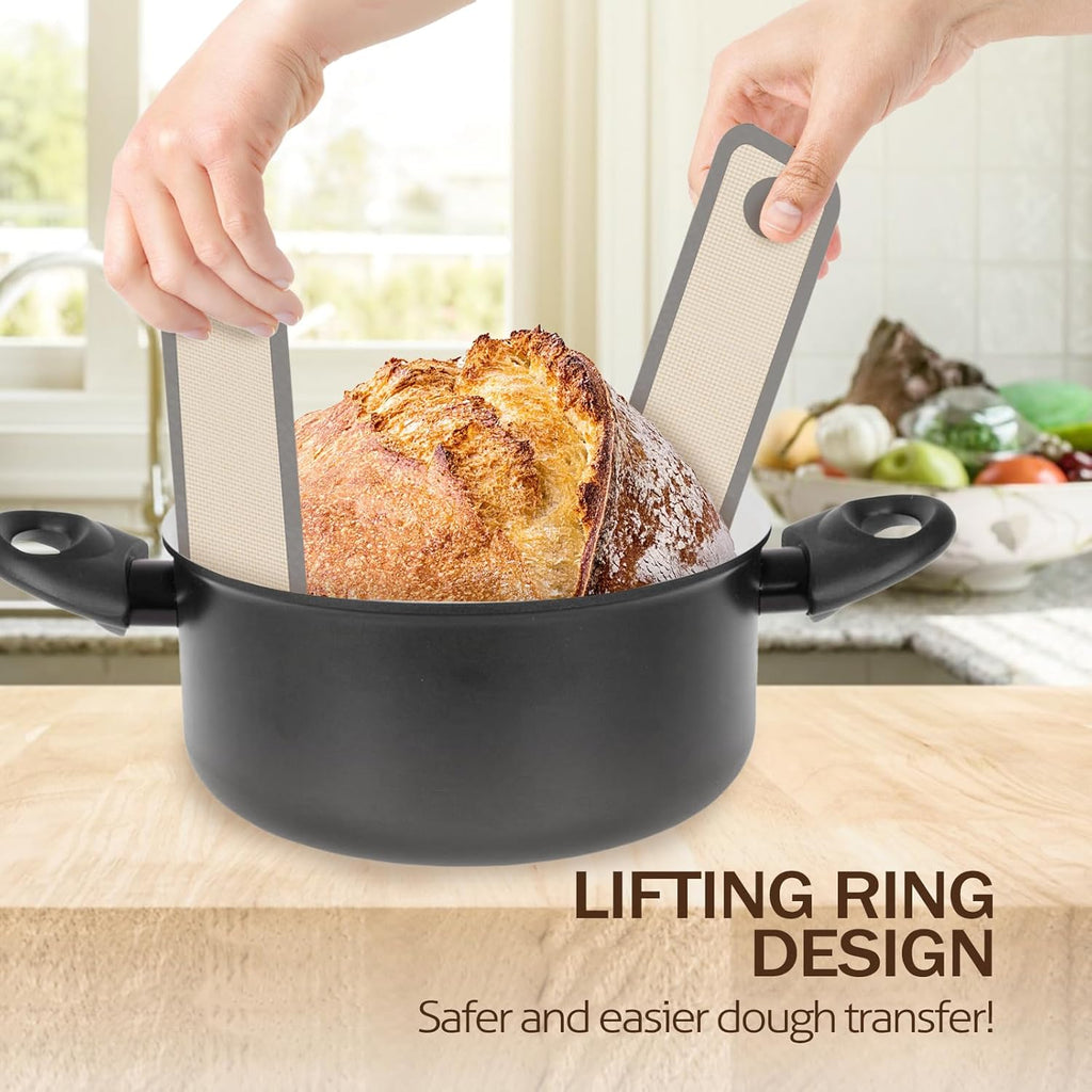 Silicone Bread Sling for Dutch Oven, 2 PCS Non-Stick & Easy Clean Reusable Sourdough Mat, Sourdough Bread Baking Supplies, Tools ＆ Accessories