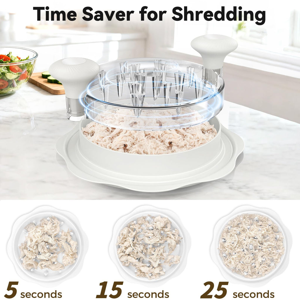 Ukeetap 10" Pro Chicken Shredder Tool Twist Large for Kitchen, BPA-Free Food-Safe Meat Grinder, Visible Chicken Breast Meat Shredder with Strong Anti-Slip Bottom & Ergonomic Handle, Black