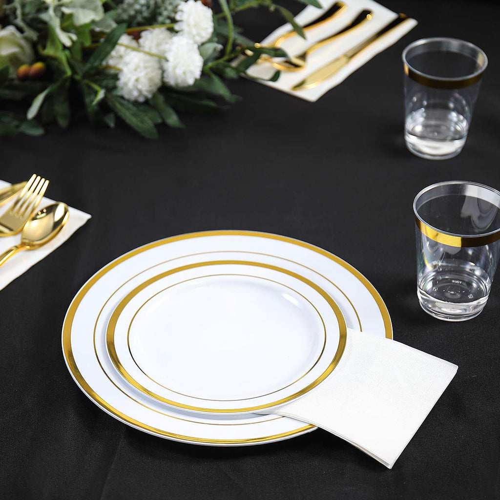 Vplus 200 Pack Paper Napkins Guest Towels Disposable Premium Quality 3-ply Dinner Napkins Disposable Soft, Absorbent, Perfect for Kitchen, Wedding, Parties, Dinners or Events (Gold)