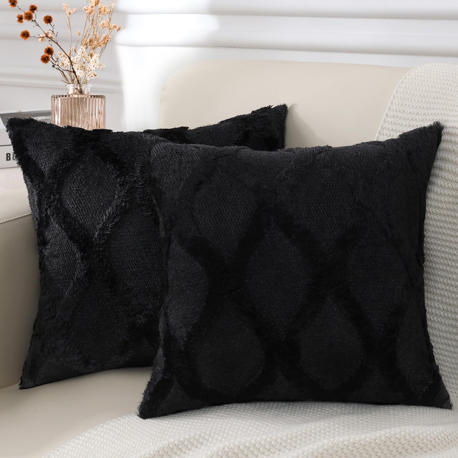 Faux Fur Throw Pillow Covers